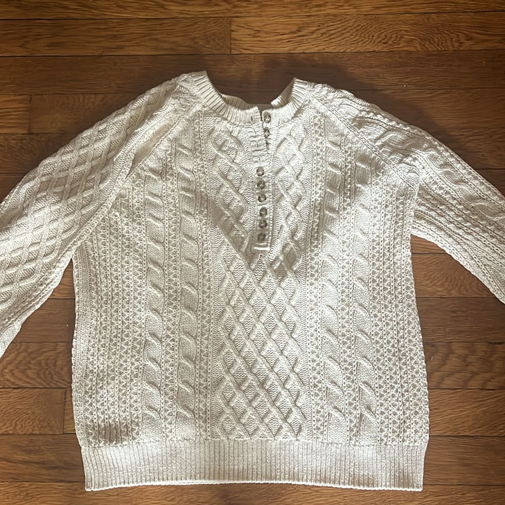 Sezane cable knit cream sweater. Size small.